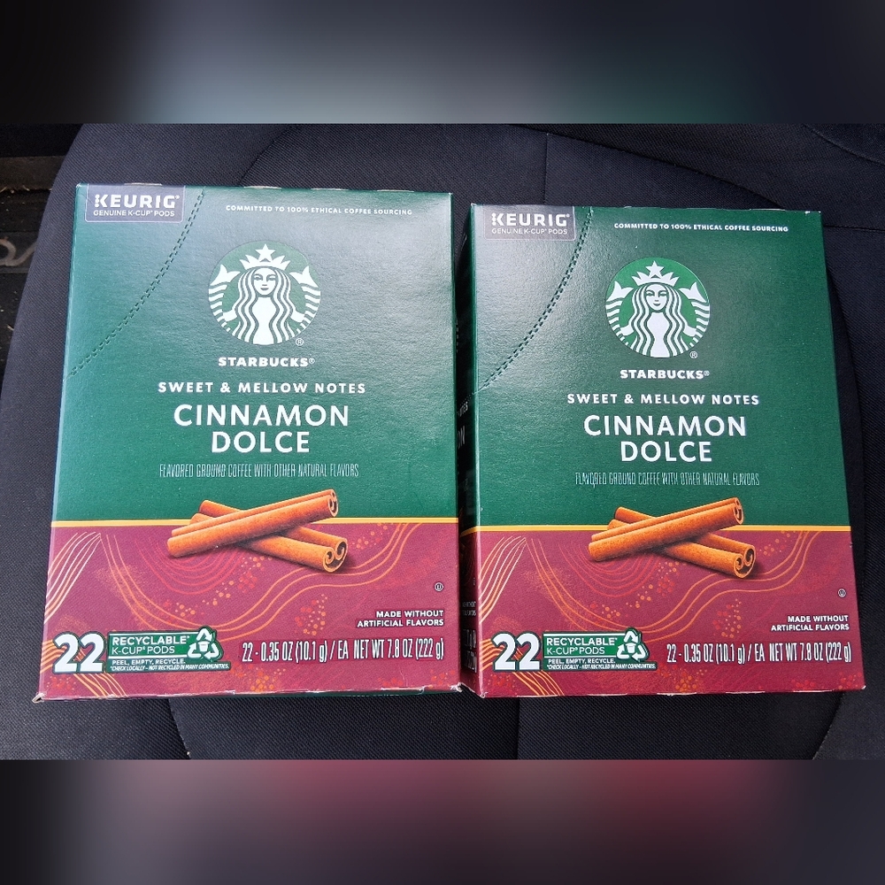 2 Boxes Starbucks Cinnamon Dolce Flavored K-Cup Coffee (44 Ct Total)